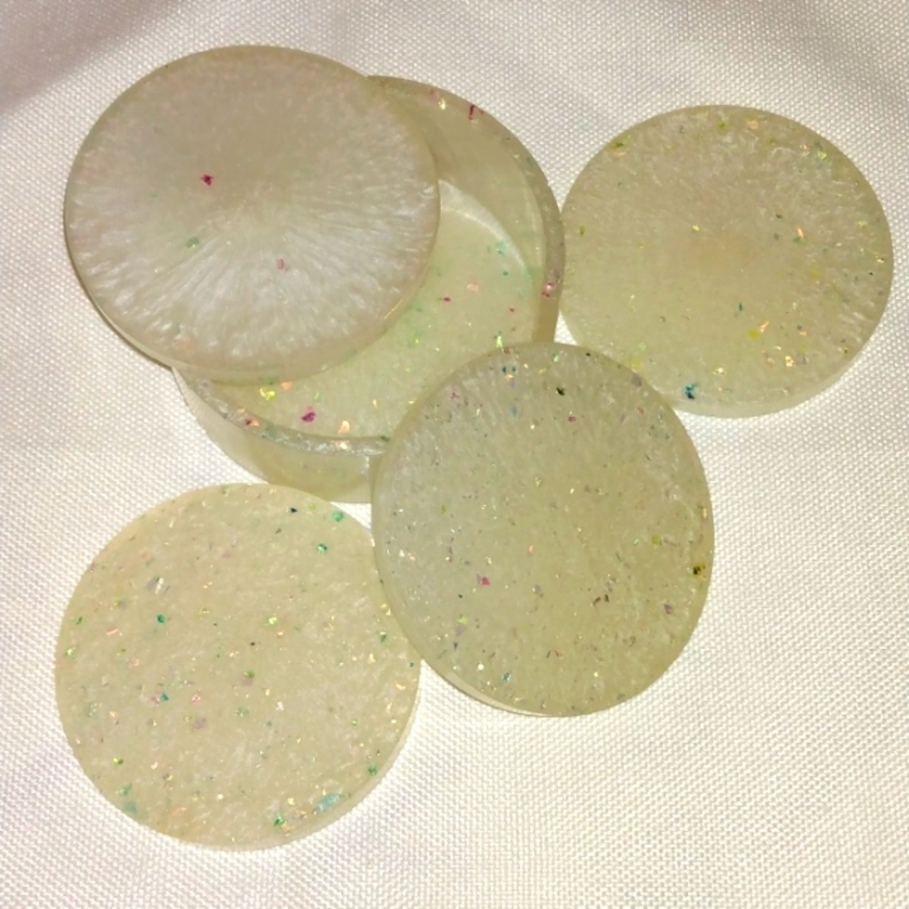 5 pc sparkle coaster set